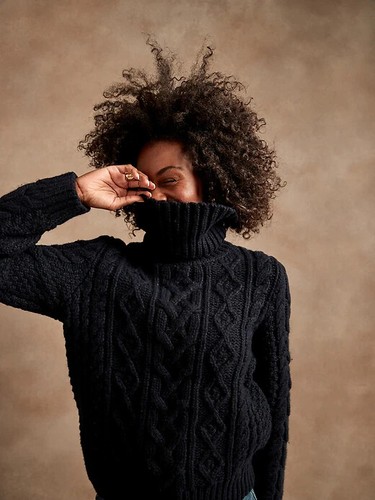 Banana Republic S Cable-Knit Turtleneck 