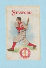 c1910s S22 Murad Cigarettes tobacco silk STANFORD UNIVERSITY BASEBALL BATTER