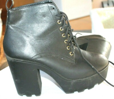 soda black platform boots