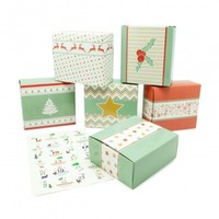 24 Boxen Adventskalender Mit Zahlen-Sticker Weihnachten
