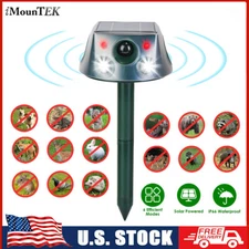 360° Animal Repeller Ultrasonic Solar Power Outdoor Pest Cat Mice Deer Sensor