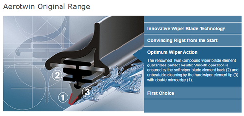 Jaguar XF Sportbrake Front Windscreen Wiper Blade Set 2012 Onward BOSCH AEROTWIN - Picture 5 of 7