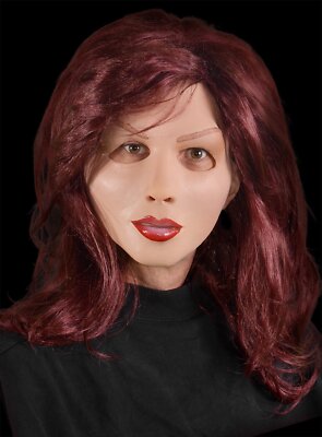 Diva rothaarig - Realistische Gesichtsmaske mit Haarteil