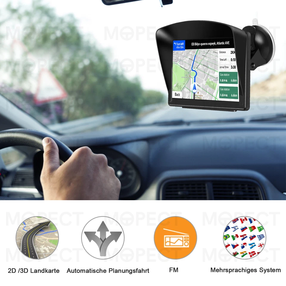 MOPECT 7 Zoll LKW PKW GPS Navigationsgerät Navi Lebenslange Kartenaktualisierung - Bild 3 von 4
