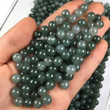 50PCS Natural Grade A Jade Jadeite 7-7.3mm Round Ball Loose Bead Accessory