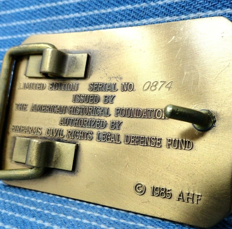 Pistola semiautomática vestir cinturón hebilla desplazamiento pistola 1985 # 0874 LE de colección AHF .CVB882 Foto 3 de 4