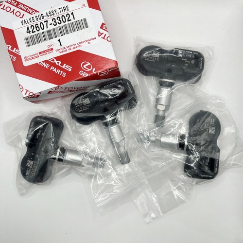 4x Genuine TPMS Tire Pressure Sensors 42607-33021 PMV-107J – For Toyota & Lexus, Bolt-On