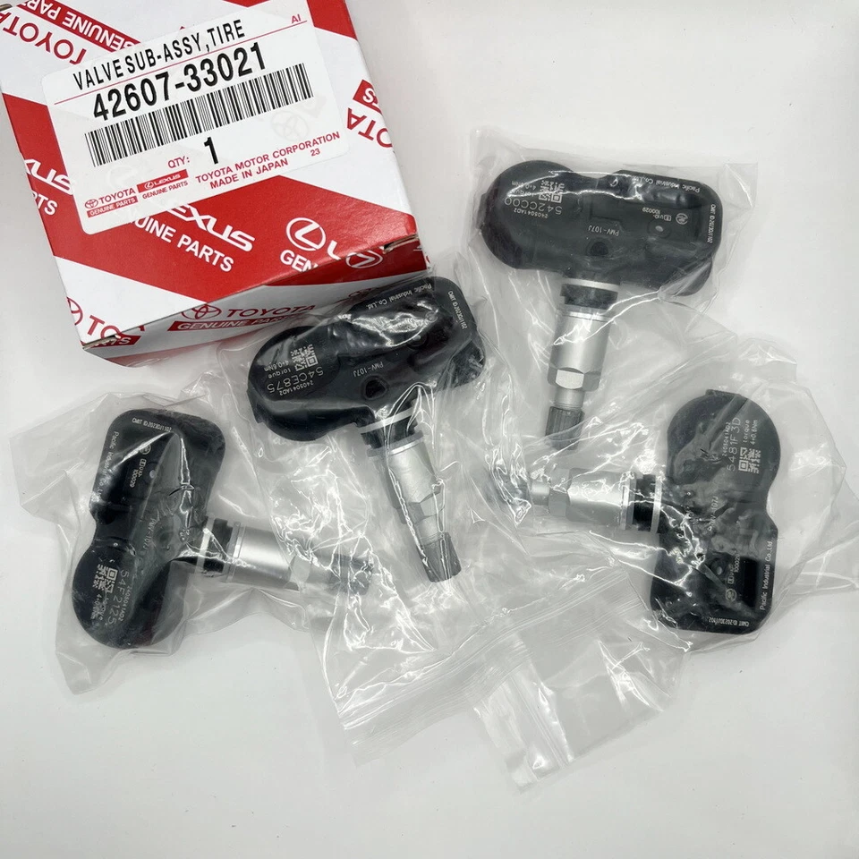 4PCS Genuine OEM Tire Pressure Sensor TPMS 42607-33021 PMV-107J For Toyota Lexus Foto 2 de 4