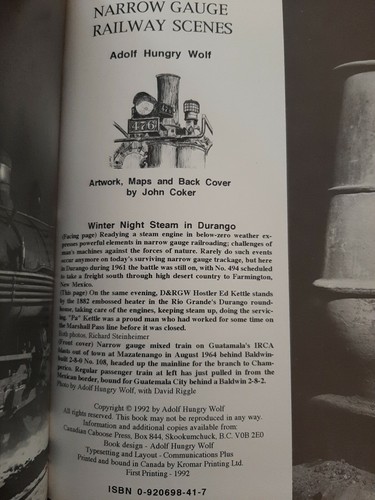 Escenas ferroviarias de calibre estrecho de Adolf Hungry Wolf - 1992 tapa blanda como nuevo - Imagen 3 de 4