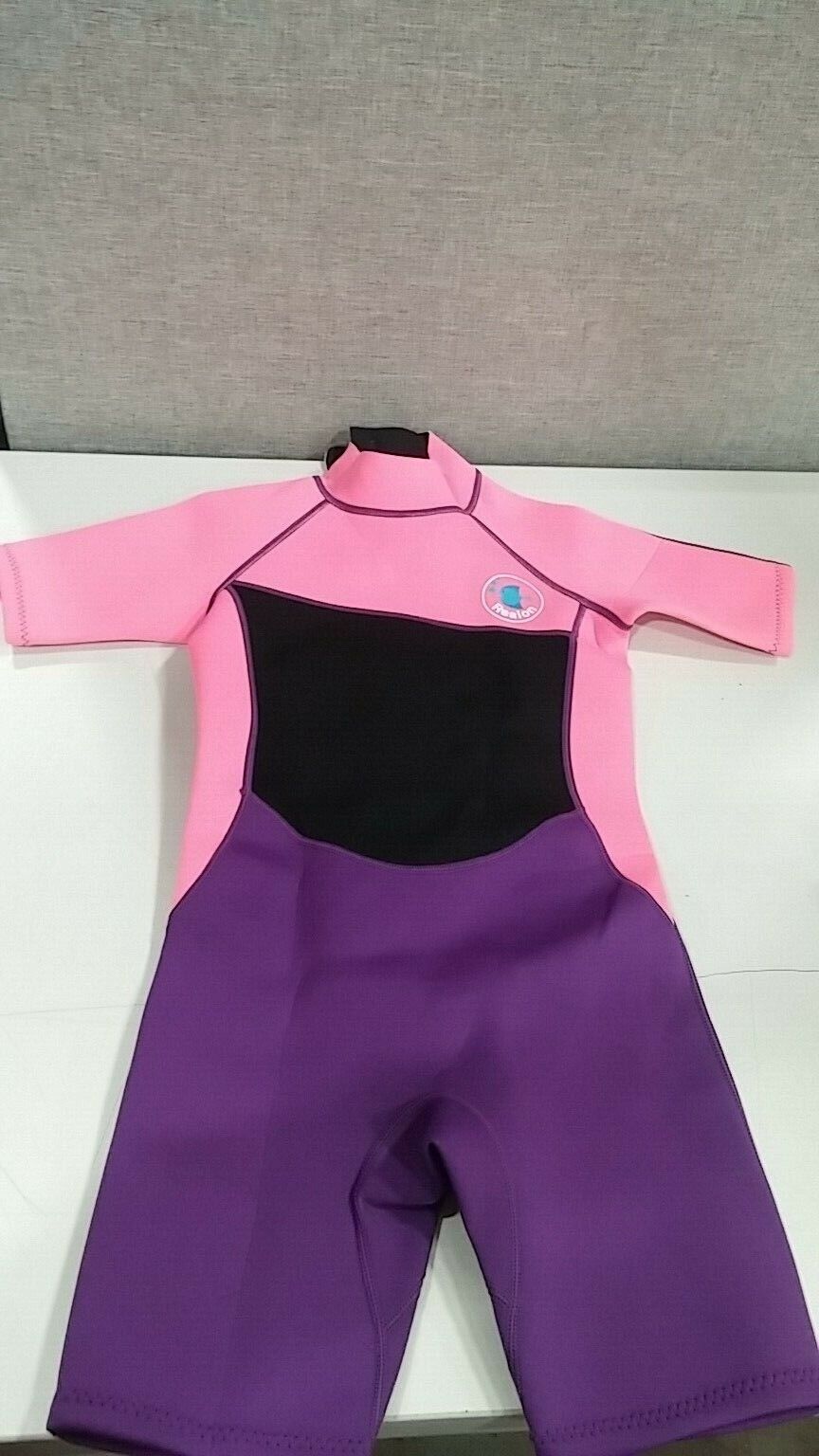 REALON Girls' Short Sleeve Pink Black Neoprene Purple Wetsuit Si Save Complete Free Shipping money