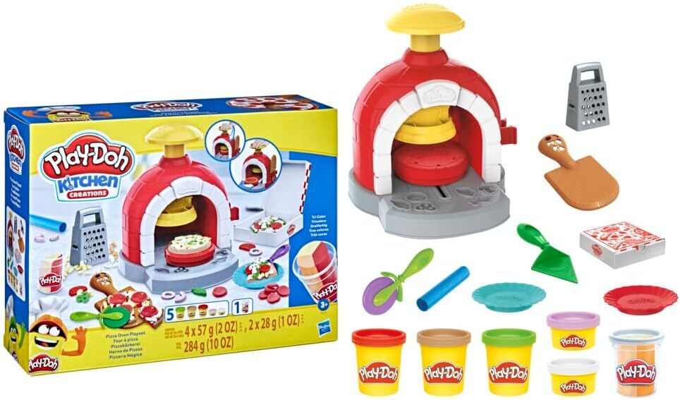 Play-Doh Kitchen Creations - La Pizzeria, playset con 6 vasetti di Pasta...