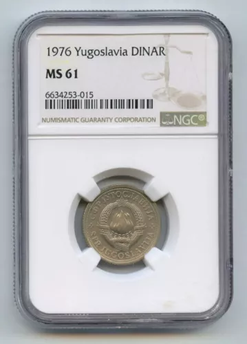 YUGOSLAVIA 1976 One 1 Dinar KM# 59 NGC MS 61
