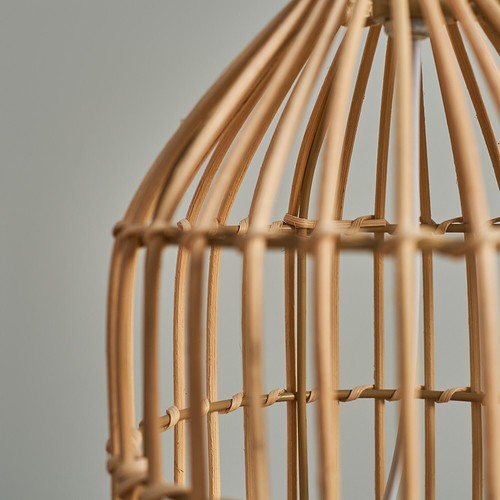 Rattan Wicker Table Lamp Base Natural Lighting Bedside Reading Lounge Home Light - Picture 4 of 20
