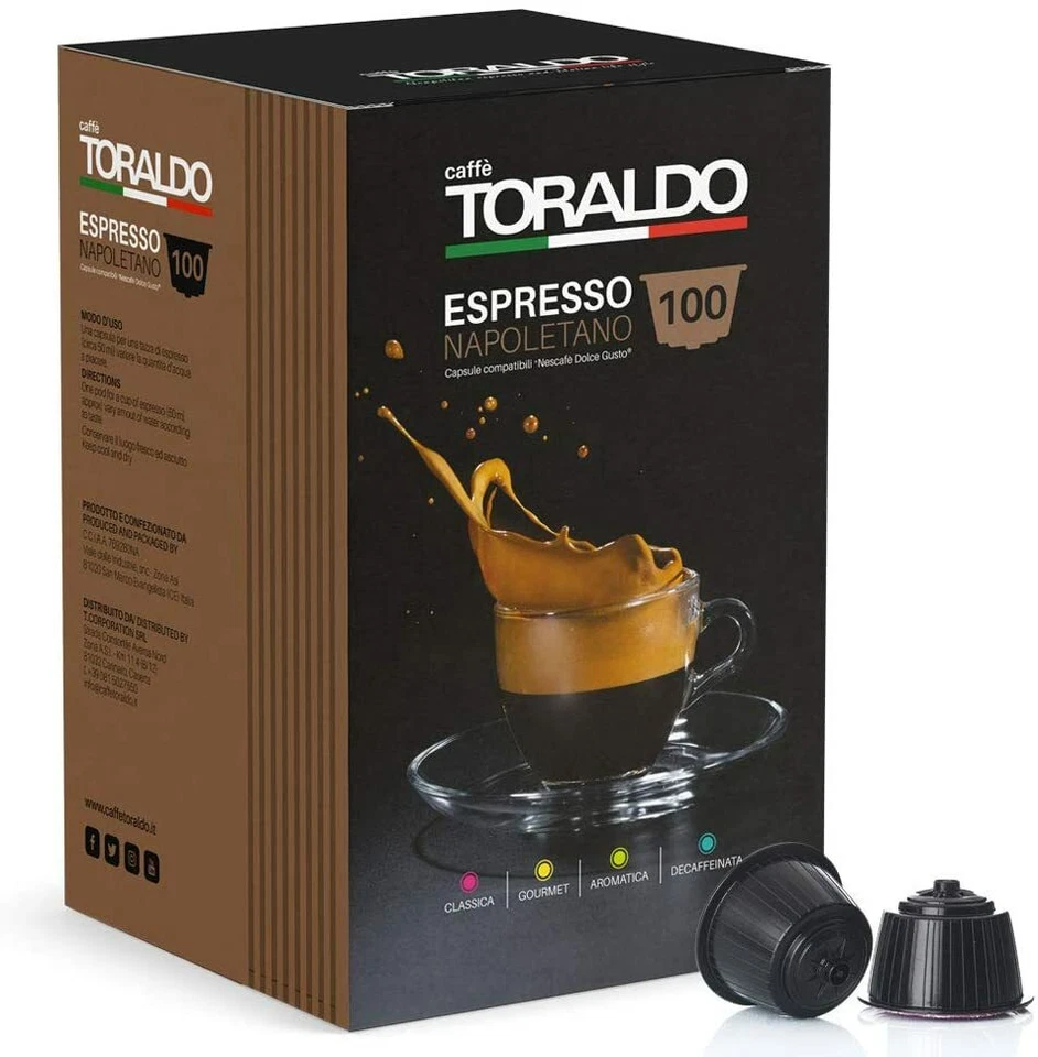 200 Capsule Caffè TORALDO Miscela Classica Compatibili DOLCE GUSTO