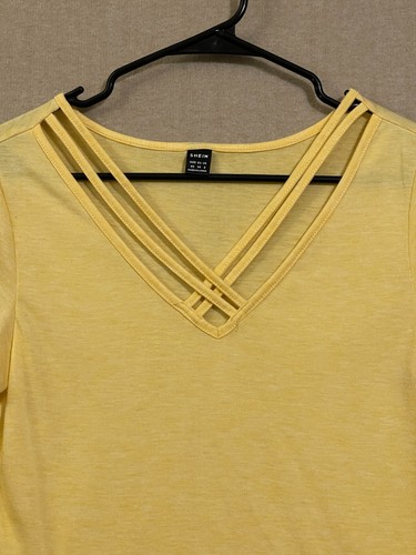 Shein Top Damen XS Gelb Pull Over Kurzarm - Bild 2 von 12
