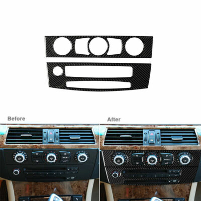 Carbon Fiber Interior CD Panel Cover Trim Fit for BMW 5 Series E60 2008-2010