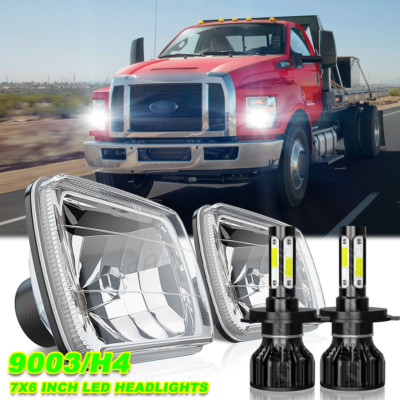 CHUSYYRAY 7x6 LED Sealed Beam Headlight Pair For Ford E150 E250 E350 – H4/9003, Projector, 5-Year Warranty