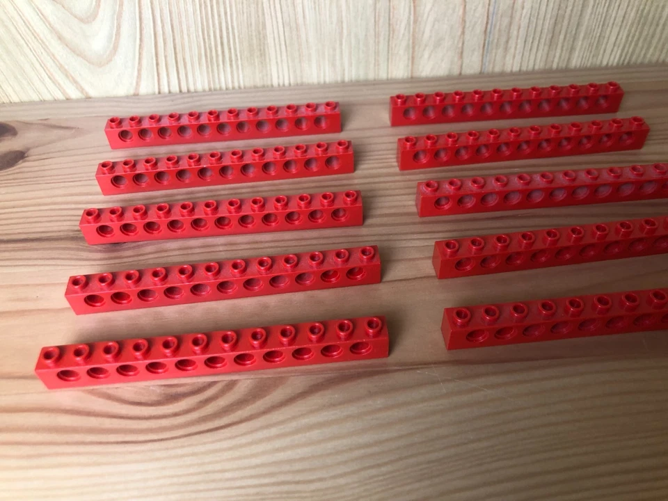 Lego 10x Technik Lochbalken 3895 Technic Brick 1 x 12 Holes rot red 389521 - Bild 3 von 4