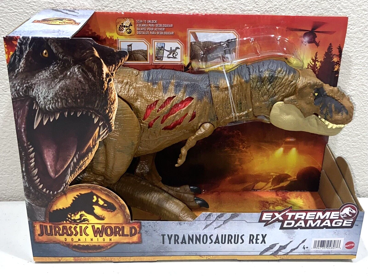 Jurassic World: Dominion Extreme Damage T Rex Dinosaur Figure for 4 Year Olds & Up