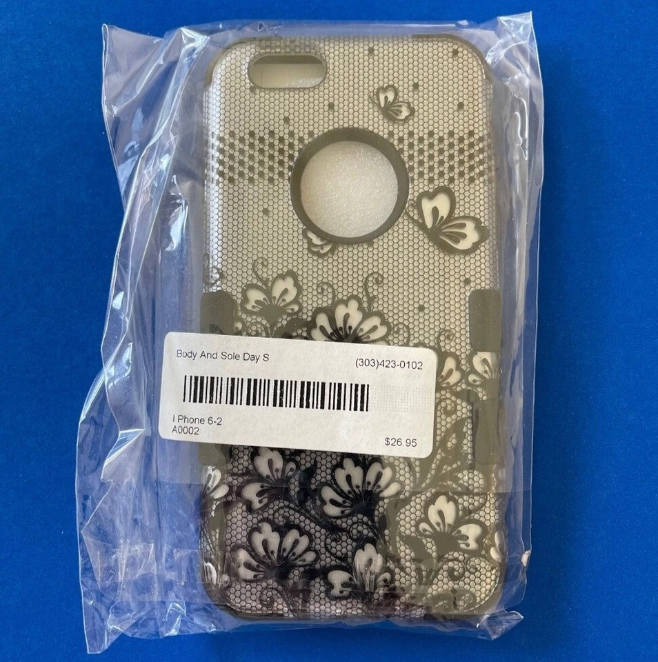 MYBAT Hardshell Case for Apple iPhone 6 - BLACK / WHITE / CLEAR FLORAL LACE - Image 4 of 4