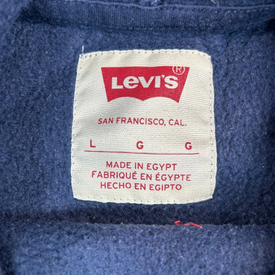 Sudadera con Capucha Pullover Azul Levi's Niños Logo Rojo Grande L Jóvenes Niños Foto 3 de 4