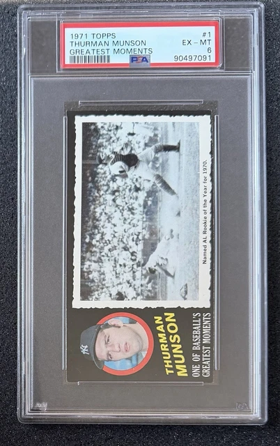 1971 Topps Greatest Moments - #1 Thurman Munson - PSA 6
