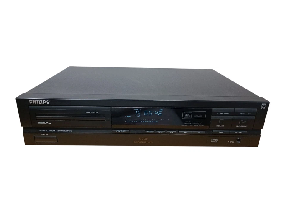 Philips CD610 COMPACT DISC CD-Player Hergestellt in Belgien Schwarz 18W - Bild 3 von 4