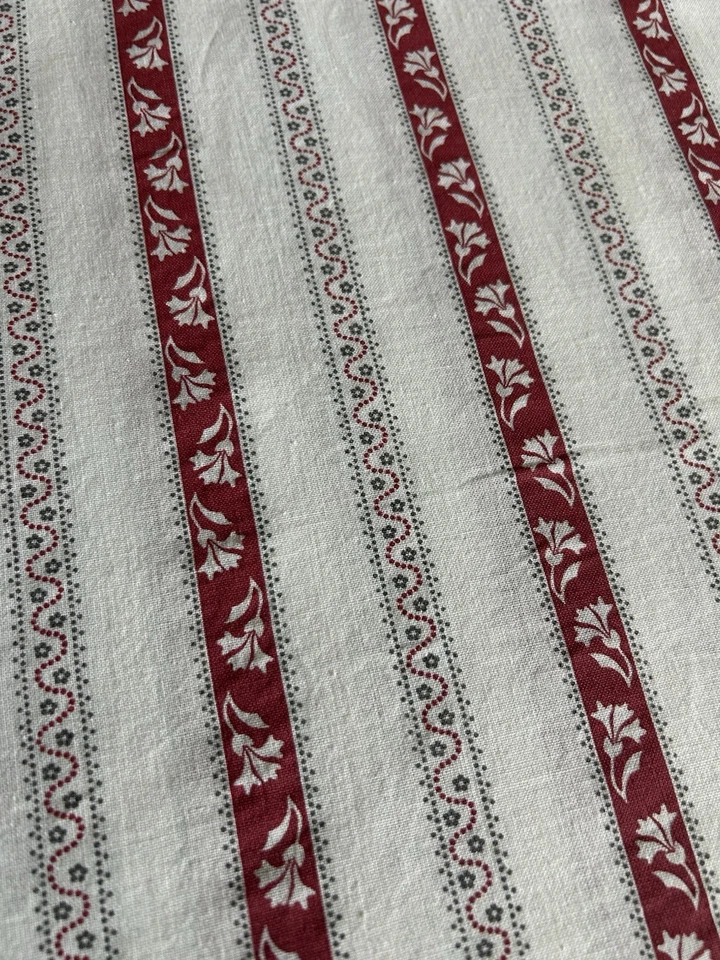 Vtg IKEA Parlhyacint Duvet Cover Red White Floral Ticking Stripe ScandinavianF/Q - Image 2 of 4