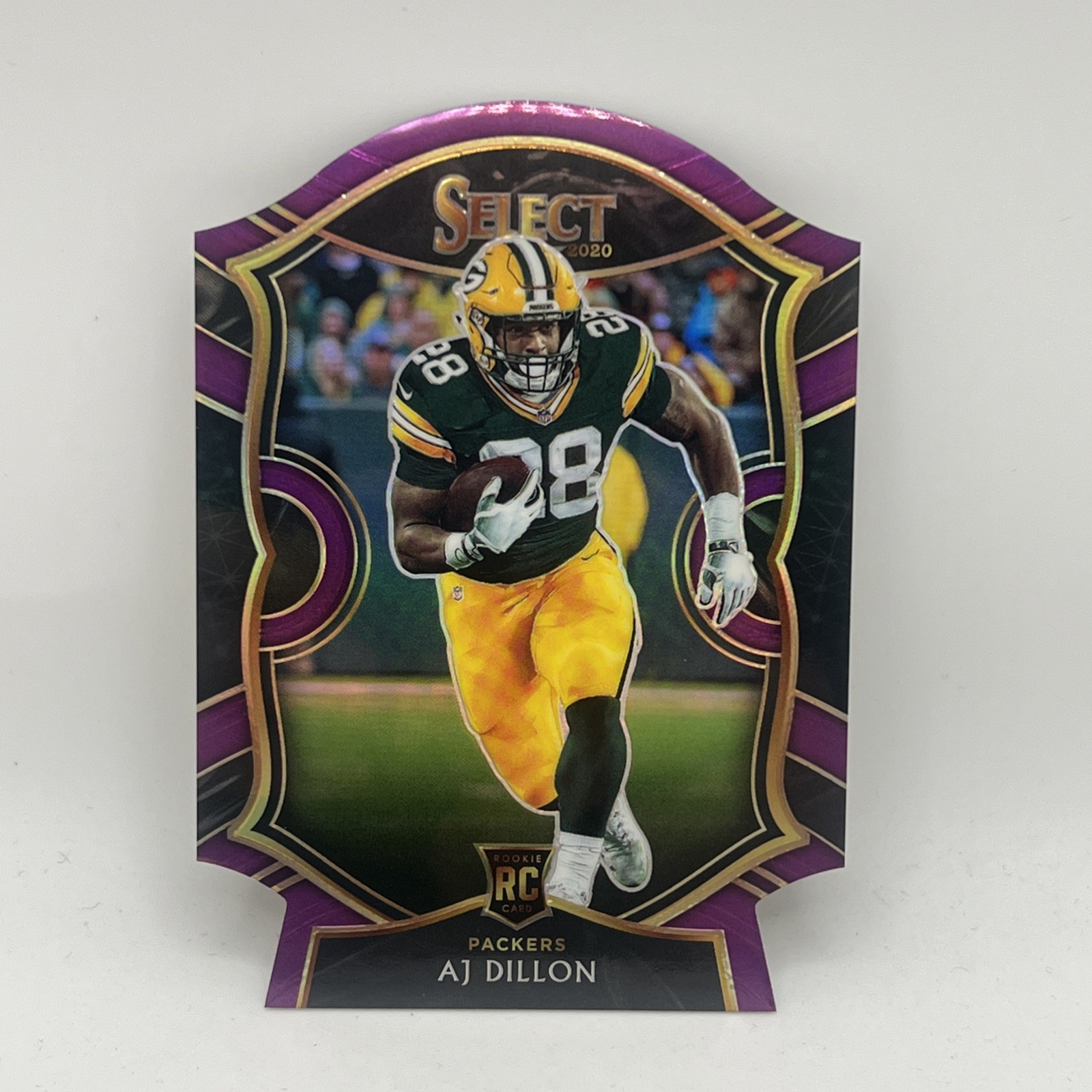 2020 Panini Select - Concourse AJ Dillon #65 Purple Prizm Die-Cut (RC)