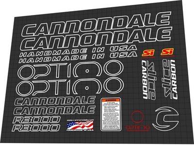 2004 Cannondale CAAD7 R3000 Optimo Black Frame DECAL SET