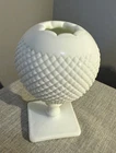Vintage Westmoreland Ivy Ball Vase Hobnail Milk Glass 7” Tall Square Base RARE
