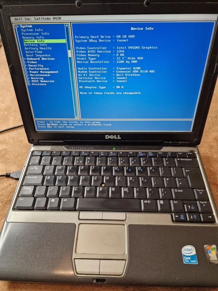 Dell Latitude D420 Laptop With Ultrabase Faulty For Parts ICDuo 1.2GHz 60gb Hdd - Image 4 of 4