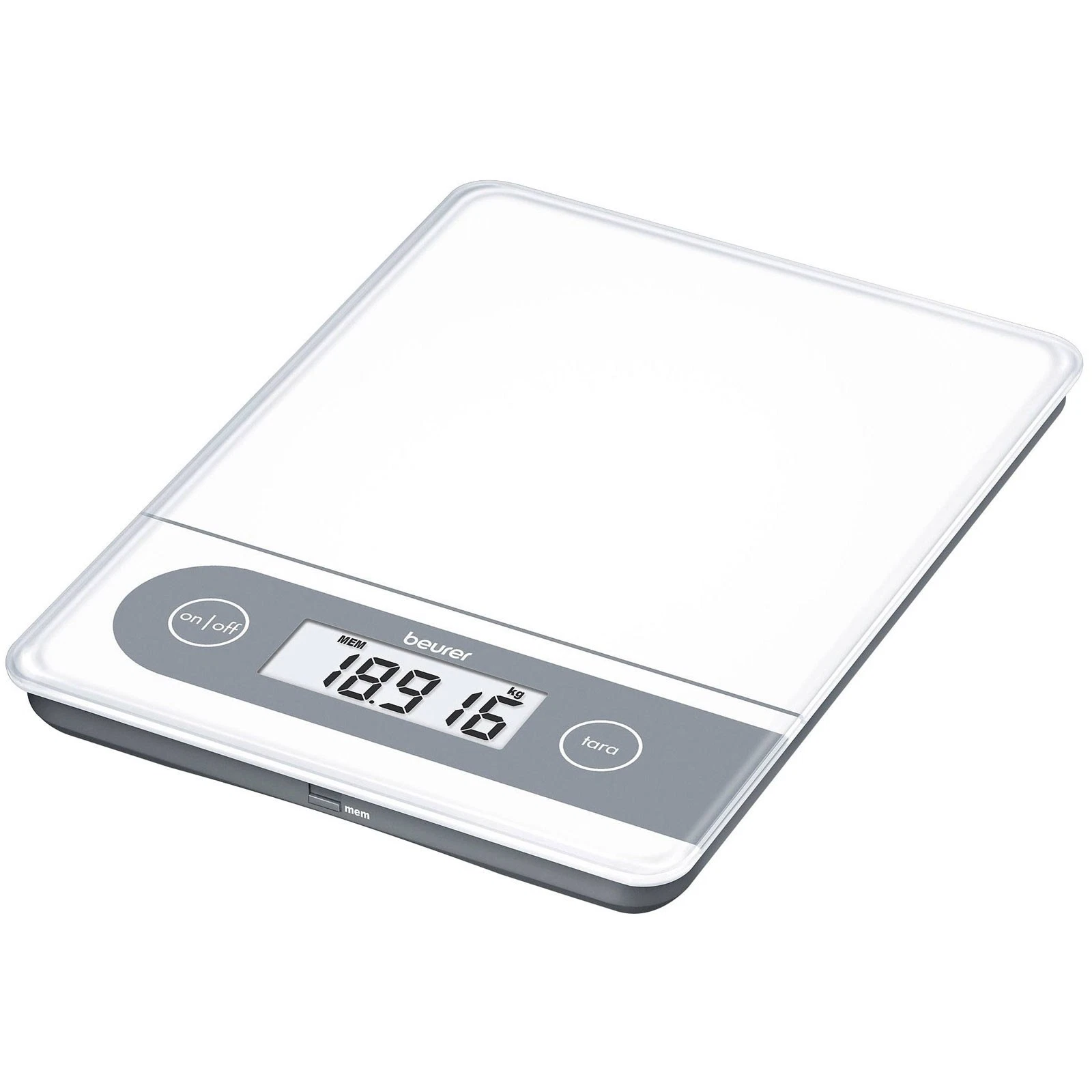 Beurer 70530 Digital Kitchen Scale Weight Range 20 KG Glass 220 X 300 X 25
