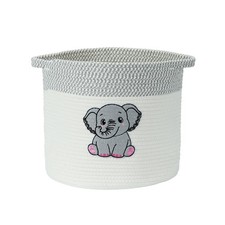 Elephant Cotton Rope Toy Basket for Kids, Small 11.8"x11.8" Woven Storage Bin...