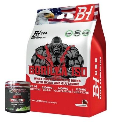 Isolate Whey Protein 2kg | Ultra Pure Protein + FREE EAAs   Black Hammer USA