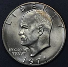 1971-S $1 EISENHOWER SILVER DOLLAR BU KM# 203 Grade BU A6914