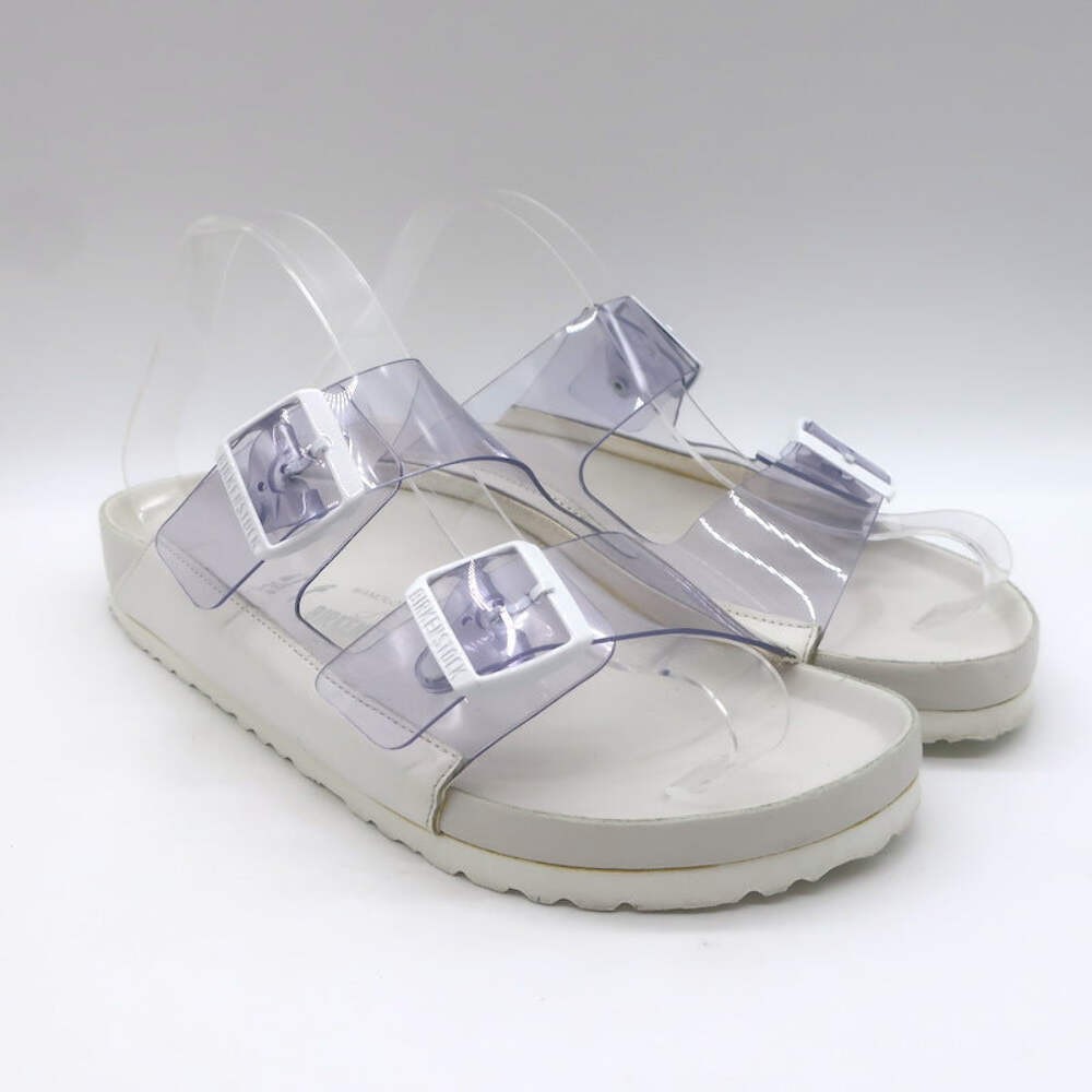 Manolo Blahnik x Birkenstock Arizona PVC Slide Sandals Clear/White