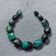 Natural Tibet Turquoise Smooth Oval Beads Genuine Loose Gemstone DIY Jewelry