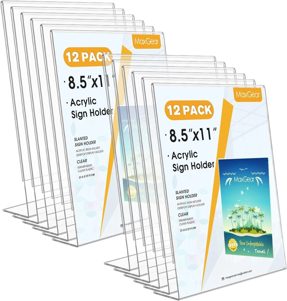 亚克力台面标志夹,8.5x11,12 包 — 第 3/4 张图片