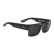 SPY Optic Cyrus Black HD Plus Gray Green Medium to Large Fit Sunglasses