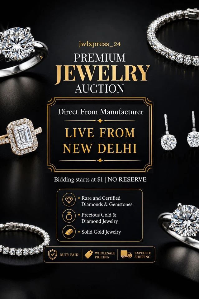 Live Now! Rare Natural & Lab Grown Diamonds Fine Jewelry - Starting @ 1$