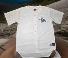 Blue Sox Jersey Mens L Large White Alleson Athletic Baseball Shirt