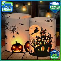 Windlicht Tischdeko Halloween KüRbis Hexe Spinnennetz 12Er Set Deko FüR Garten