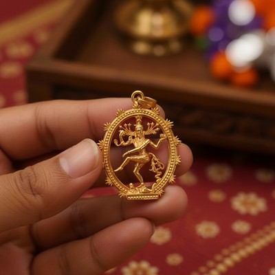 Handcrafted 2.44'' Panchalogam Bronze Nataraja Pendant | Lord Shiva Cosmic Dance