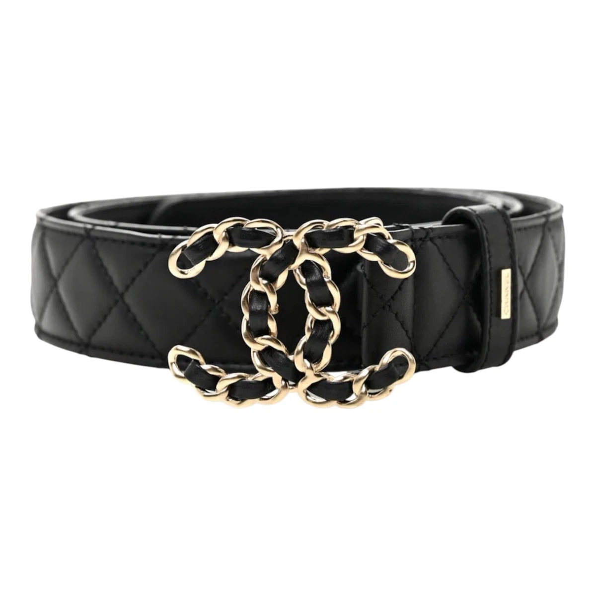 Authentic Chanel CC Belt Black Leather Gold Medallion Buckle 90/36 IMG_54812.jpg?v=1705011200&  main image 3