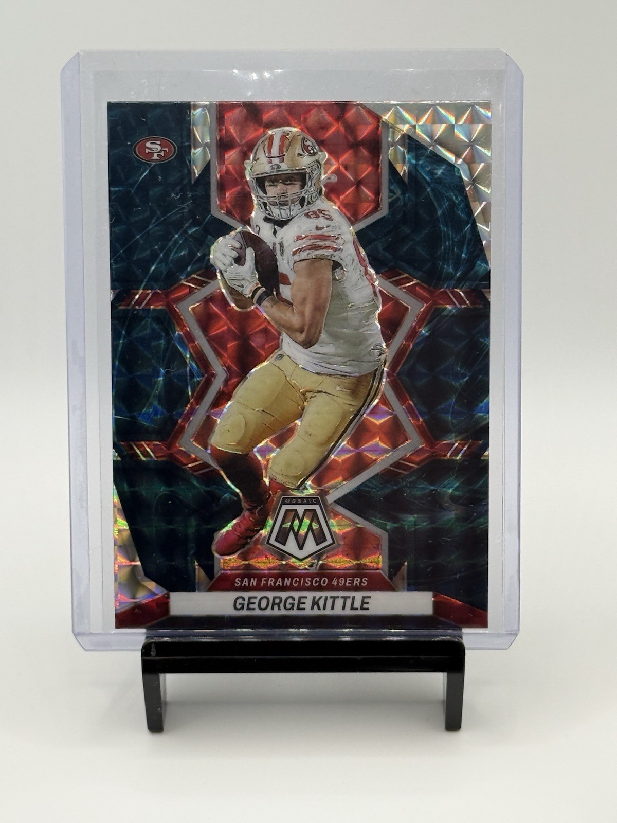 2022 Panini Mosaic George Kittle #179 Genesis Mosaic Prizm