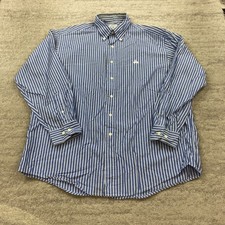 VTG Brooks Brothers Oxford Button Shirt Large 16 Blue White Hickory OCBD Men 90s