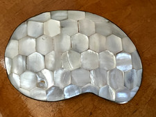 HUGE Southwestern mother of pearl GEOMETRIC BELT BUCKLE honeycomb inlay 70g