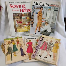 Vintage Sewing Lot Better Homes McCall's Guide 2 Books Home Projects +Patterns