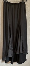 Whimsigoth Womens M Black Midi Skirt Flowy Asymmetrical Dark Fairy Grunge Witchy